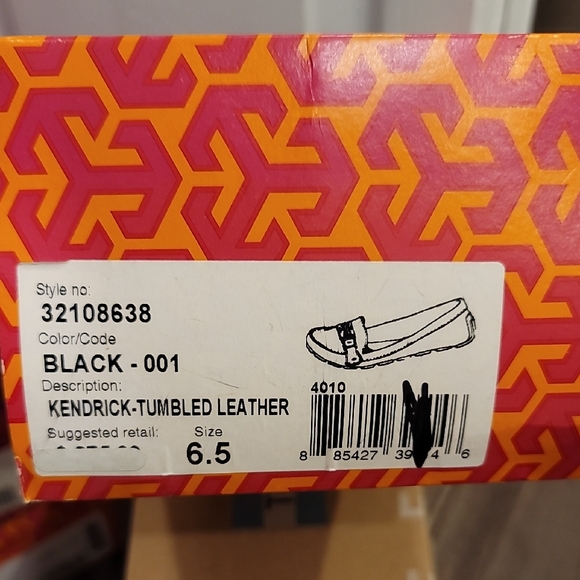 Tory Burch Black Leather Loafers with Gold Accent - Picture 2 of 2